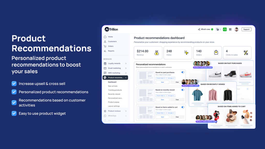 AI Trillion product recommandation shopify app