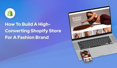 How to Build a High-Converting Shopify Store for a Fashion Brand – image showing a Shopify fashion brand website on a laptop and mobile with branding and apparel images