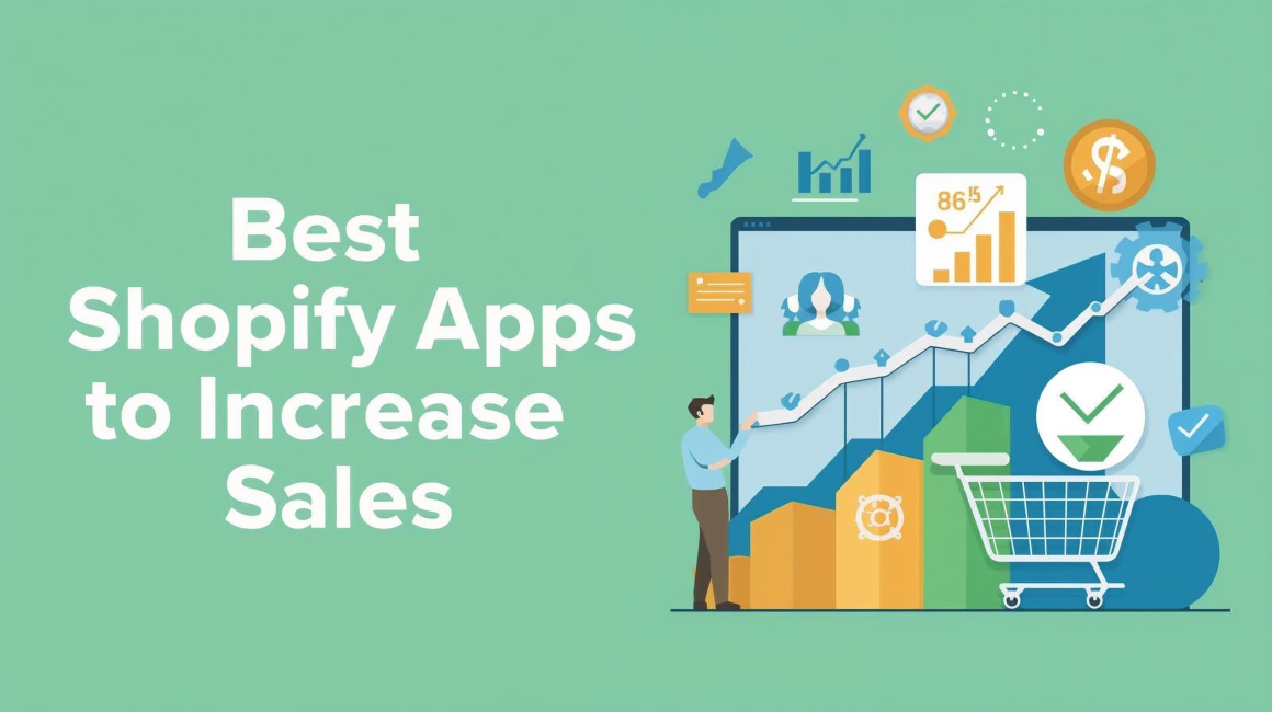 A vector image explaining which are the best shopify apps to increase your sales