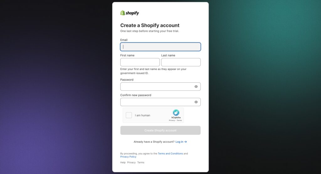 Create Shopify Store