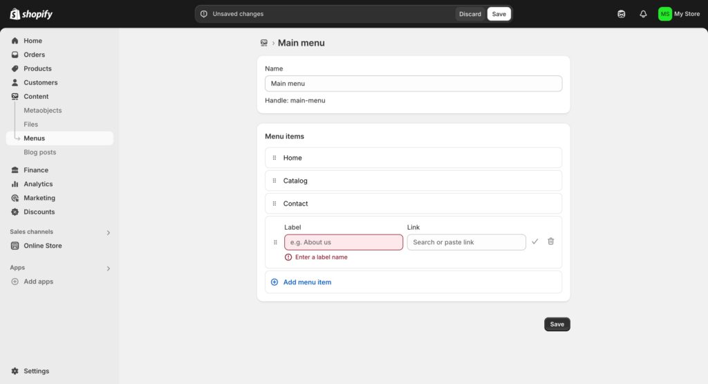 Shopify Footer Customization