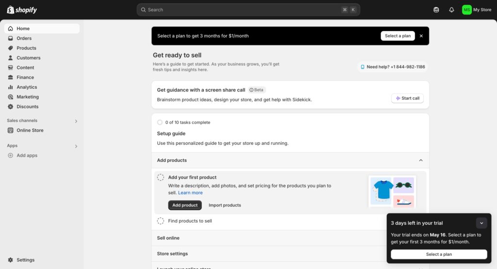 Shopify Store Admin Panel